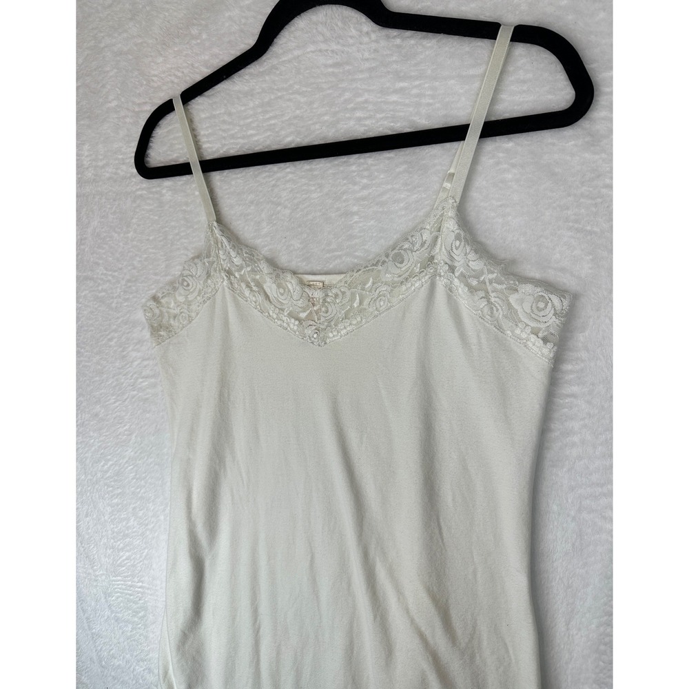 No Boundaries Y2K Cami Top Womens XXL Cream Lace Trim Adjustable Straps